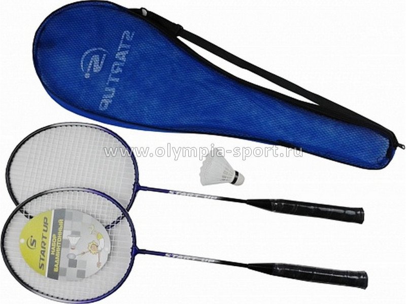 Бадминтонный набор Start Up R-218 (2 ракетки, волан, чехол) черн/фиолет
