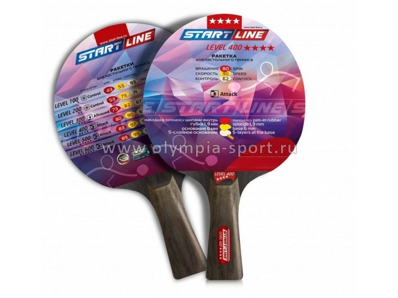 Ракетка н/теннис Start line Level 400 New (коническая) 12502
