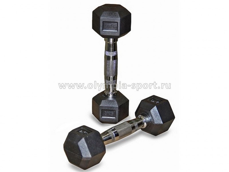 Гантель обрезиненная шестигранная Harper Gym Pro Series NT162, 2 кг