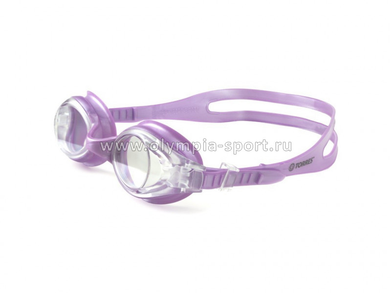 Очки для плавания детские TORRES Splash Junior, прозр. линзы, прозрач. оправа, раздв.регул. рем.