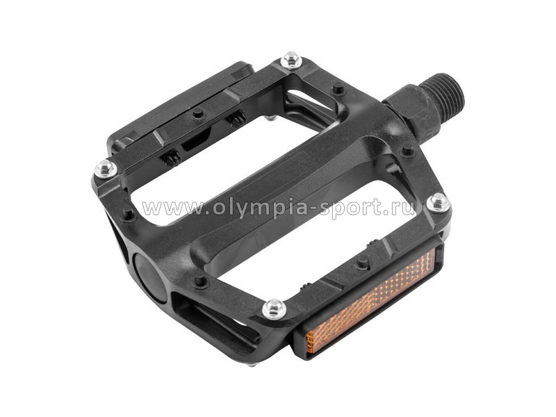 Педали FP-870ZP FEIMIN, ось 9/16" с подшипниками, со светоотр., пластик. черные