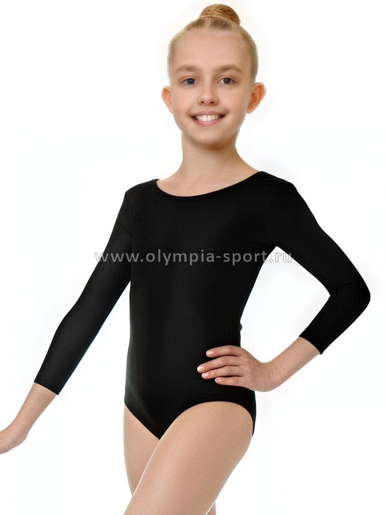 Купальник хореогр. дет. Skat 8315 х/б рукав 3/4 цв.черный (А)