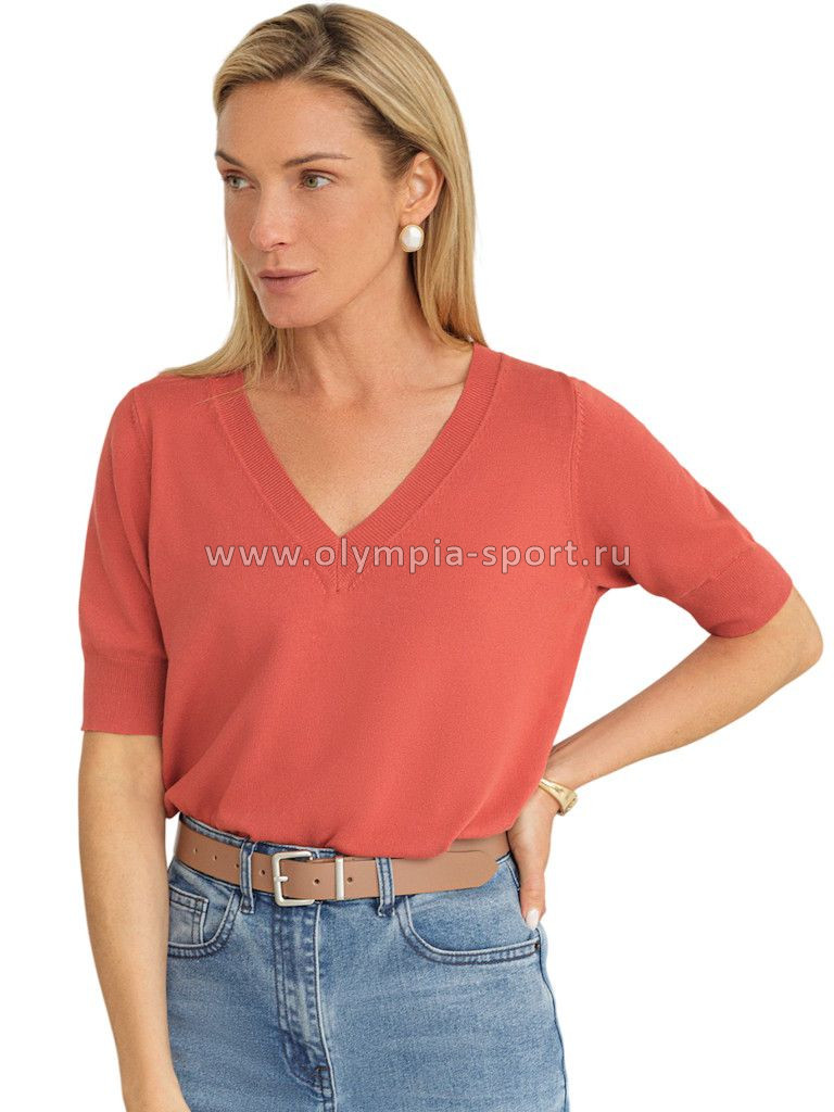 Джемпер женский Vilatte D39.355 терракотовый