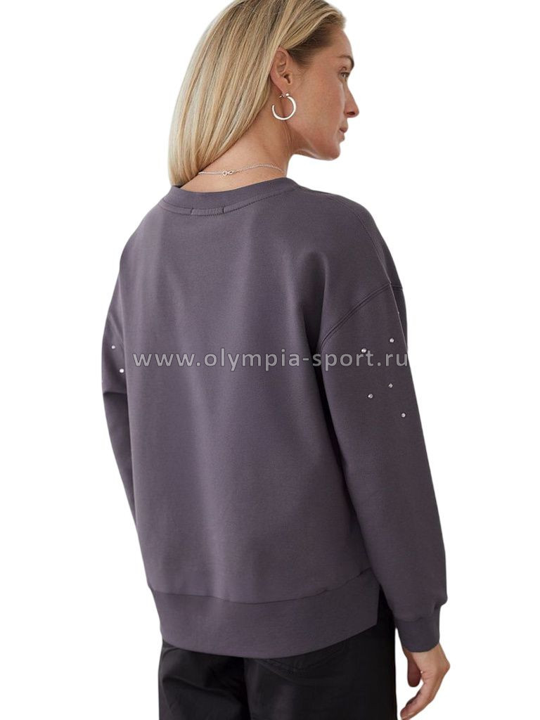 Джемпер женский Vilatte D49.072 т.серый_стразы